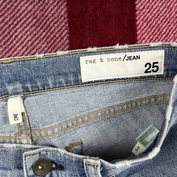 Rag & Bone Jeans Womens 25 Blue Dre Low Rise Skinny Leg Fray Hem Denim - Picture 3 of 11